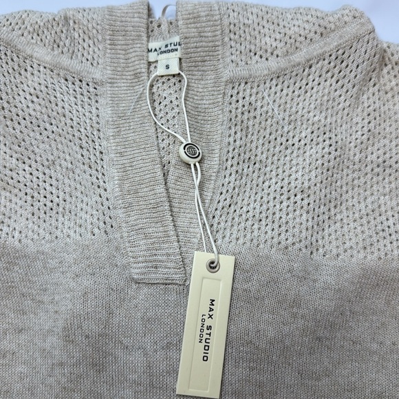 Max Studio Cream V-Neck Sweatshirt - Picture 6 of 6
